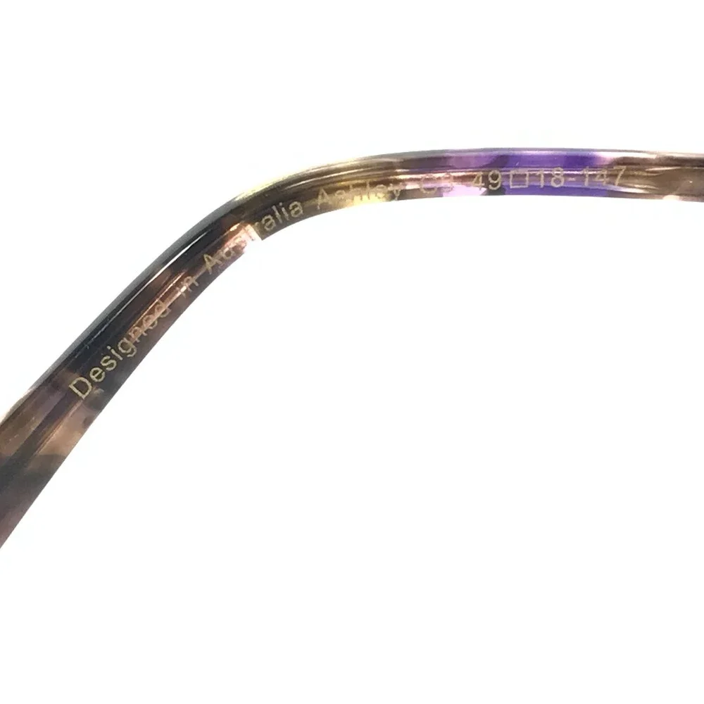 Iconik Eyeglasses Frames Ashley C3 Purple Tortoise Gold Round Full Rim 49-18-147